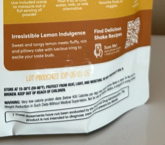 310 NUTRICIÓN BATIDO DE COMIDA TODO EN UNO PASTEL DE LIMÓN (14 PORCIONES) SELLADO CADUCIDAD 05/2026 Foto 3 de 3