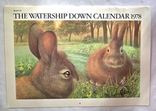 1978 WATERSHIP DOWN Wall Calendar & Print FIRST PTG Very Good Cond RARE (RB14)