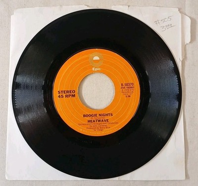 Heatwave Boogie Nights 45 RPM 7  Vinyl Record 1976 Epic GTO Records