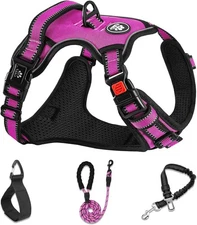No Pull Dog Harness,Adjustable Oxford Dog Vest Harness with Leash,Reflective