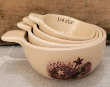 Vintage Country Farmhouse Ceramic Measuring Cups – Set of 4 (LTD Commodities)