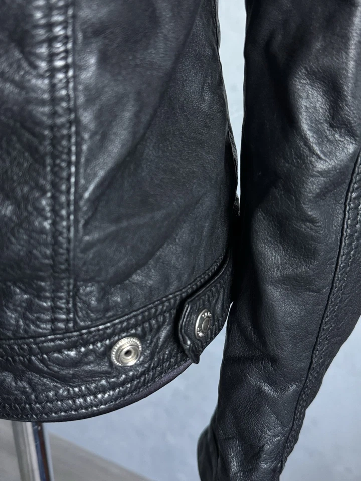 Schott NYC Lambskin Black Leather Women’s Jacket Moto Size XS - Image 4 of 4