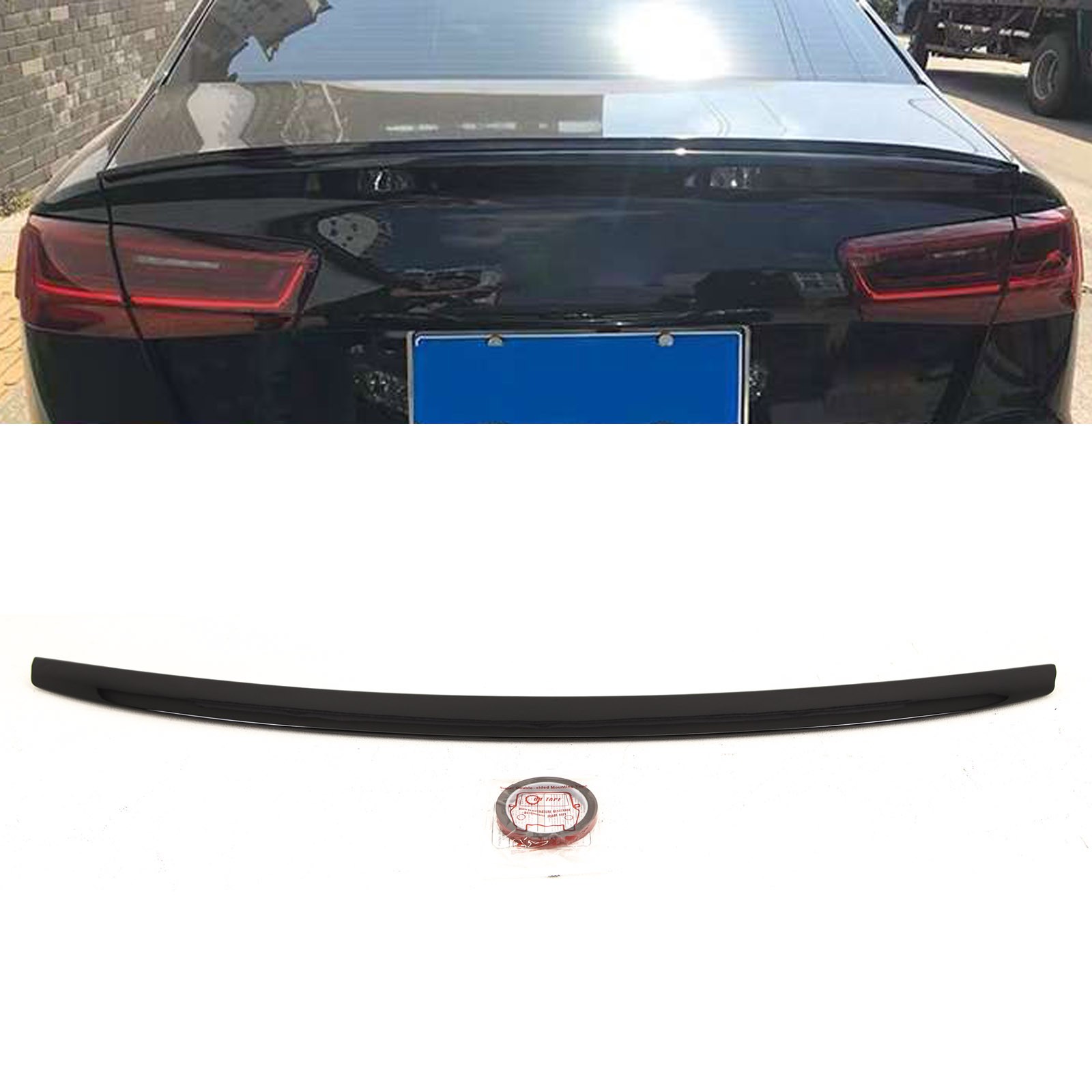Fits Audi A6 C7 Saloon 2011-2018 Rear Trunk Boot Lip Spoiler Sport Gloss