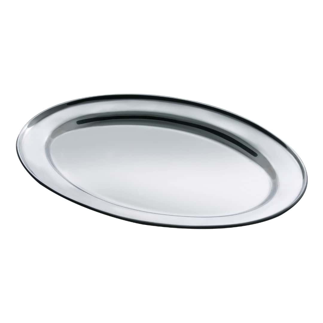 Oval Buffet Tray In Stainless Steel 55x37 Cm Salvinelli