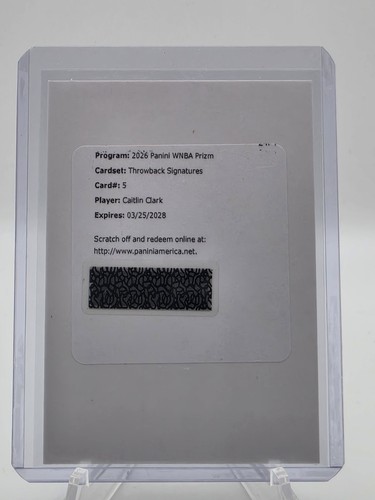 2026 Panini Prizm WNBA Caitlin Clark Throwback Signatures Auto Redemption Fever