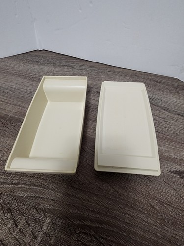 Vintage Tupperware Double Stick Butter Dish #1511 With Lid Almond Color USA - Picture 2 of 7