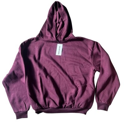 NWT Refuge Fleece Burgundy Pullover Hoodie Hooded Basic Sweatshirt