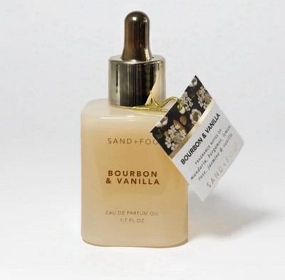 New! Sand + Fog Bourbon & Vanilla Perfume Oil Dropper 1.7 fl oz 50 ml Full Size