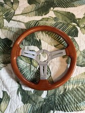 Classic Wood Grain 3-spoke Steering Wheel Universal 6-bolt Style Classic Wood Grain 3-spoke Steering Wheel Universal 6-bolt Style