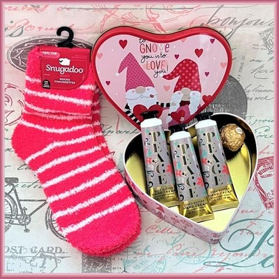Bath Body Works PEACE ICED RASPBERRY BELLINI 5 Pc Gift Box Valentine's Day Gnome