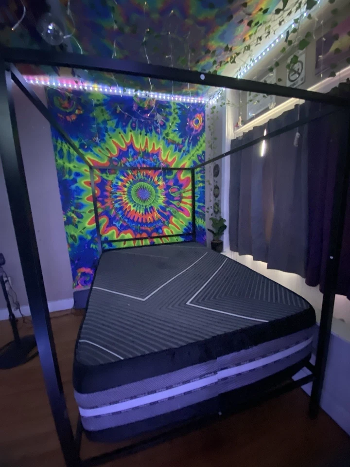 Marco de cama con dosel a la venta, en buen estado, tamaño completo, colchón no incluido. Foto 3 de 3