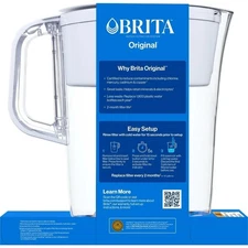 Large 10 Cup White Tahoe Water Filter Pitcher with 1  Elite Filter