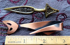 Pins Brooches (2) Kim & Made in England Hieroglyphics & Copper Cat Long & Narrow — photo 2