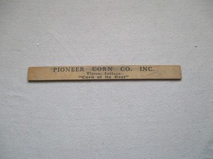 Vintage Wood Advertising Wooden Ruler Pioneer corn co 12" Tipton Indiana
