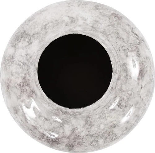 Traditional Gray Marbled Round Iron Vase - Picture 3 of 3