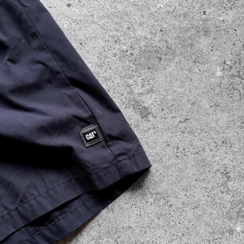 CAT Caterpillar Hombres Azul Manga Corta Abotonada Camisa de Trabajo Bolsillo... - Imagen 4 de 4