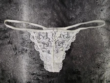 Smart & Sexy White Lace V-String Thong Panty Size L (7)