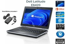 Dell E6420 Fast i5-2.60Gz 120GB SSD 8GB 14" WebCam HDMI Laptop WIN 11 PRO+Office