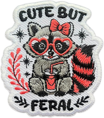 Cute but Feral Raccoons Embroidery Patch for Clothes Backpacks Hats Jeans Bags,