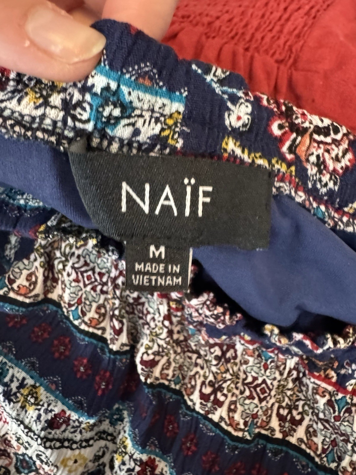 Naif Multicolor Patchwork Print Off The Shoulder … - image 8
