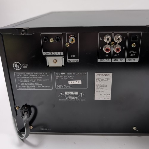 Sony CDP-CX450 Mega Storage 400 CD 400 Disc Changer For Parts/Repair Powers On - Picture 5 of 16