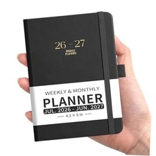 Pocket Calendar 2026-2027, Small Mini Academic Planner Weekly and Black