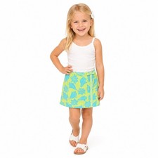Lilly Pulitzer Skort Girls 6X Green Blue Seashell Print Preppy Summer Beach Bow