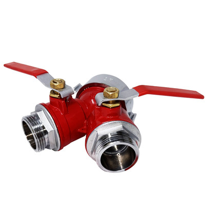 Fire Hydrant/Hose Splitter Valve, Solid Brass Body Gated WYE Ace Fire Hose Split