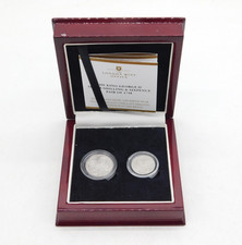 London Mint Office George II Silver Coins Shilling & Sixpence Antique 1758