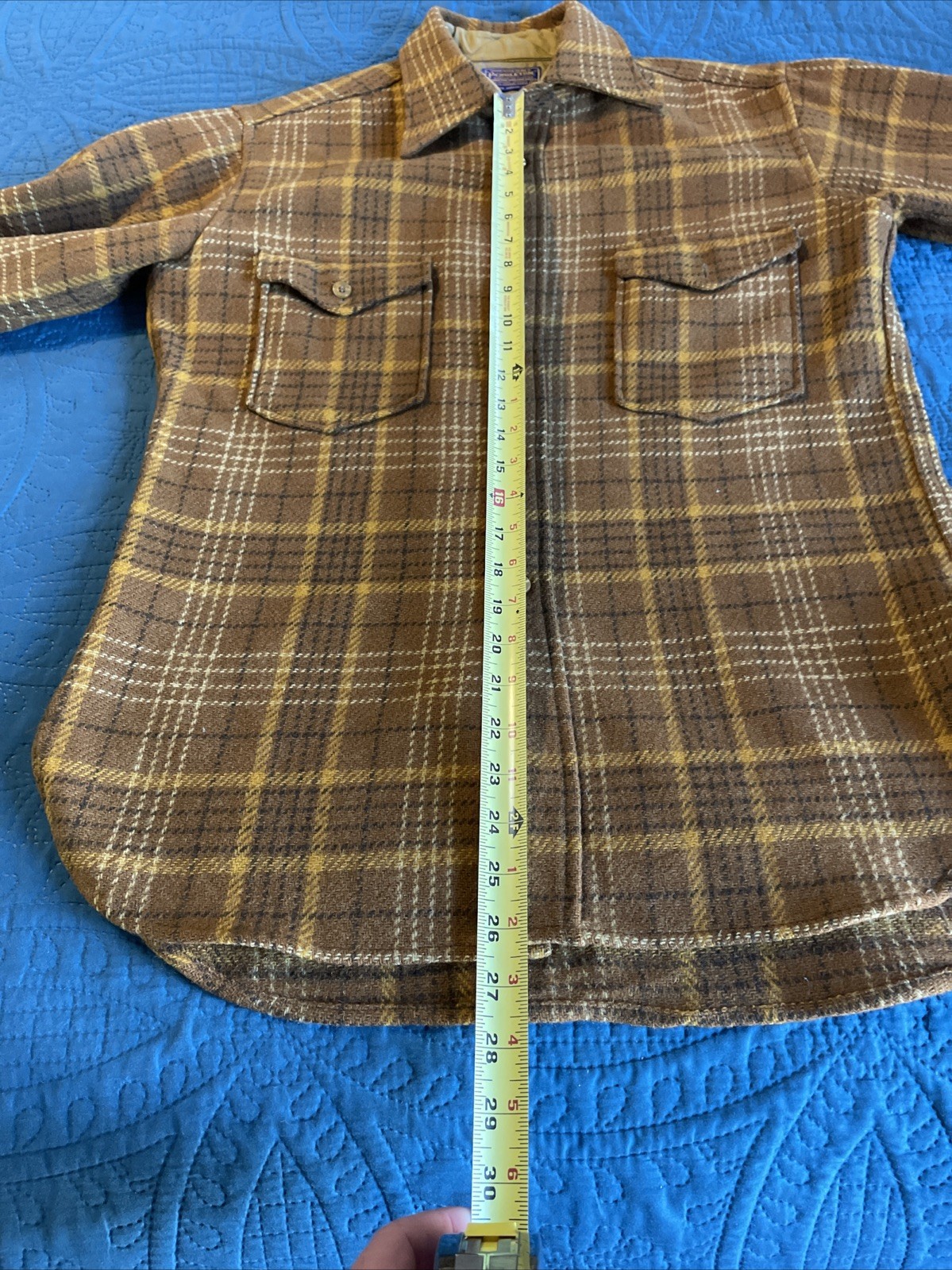 Pendleton Wool Shirt Long Sleeve Medium Gold Brow… - image 11