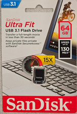 SanDisk Ultra Fit 64GB USB 3.1 Flash Drive 130MB/s New SDCZ430