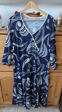 Maritimes Paisley Kleid Klaus Modelle blau weiß Gr. 42 XL