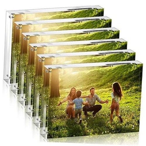 6 Pack Acrylic Picture Frame 4 X 6 Clear Double Sided Magnetic Picture