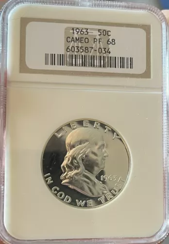 1963 Franklin Half Dollar NGC PF68 Cameo