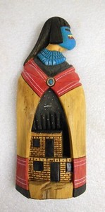Native American Long Hair Maiden Kachina Carving From Navajo