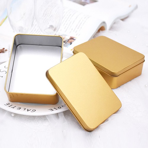 Metal Rectangular Tin Box Empty Jewelry Case with Lid for Pill Candy Craft Cards - Picture 6 of 29