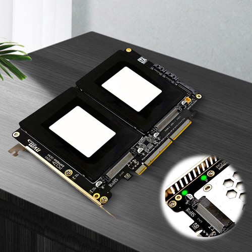 U.2 Dual-Disk Adapter Card U.2 PCIe Adapter with LED Indicator U.2 To PCIe Card - Picture 4 of 8