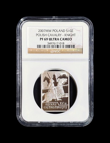 POLAND. 2007, 10 Zlotych, Silver - NGC PF69 - Polish Cavalry, Knight - Picture 2 of 7