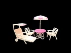 DOLL PATIO MODERN FURNITURE GARDEN 1960's VINTAGE SET  (Open Box)