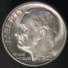1955 D ROOSEVELT DIME BU FRESH FROM ORIGINAL ROLL-LOT 3110