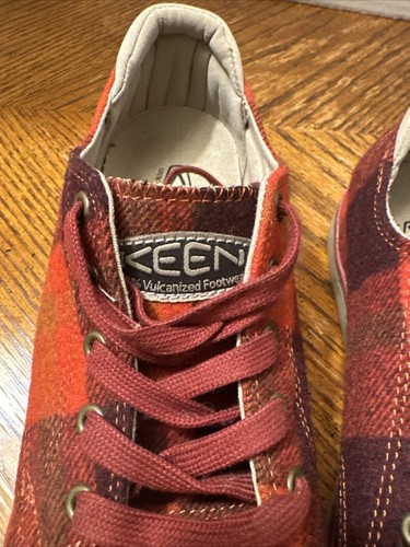 Keen Maroon Plaid Elsa III Wool Vulcanized Sneaker Woman Shoes Size 8 - Picture 11 of 13