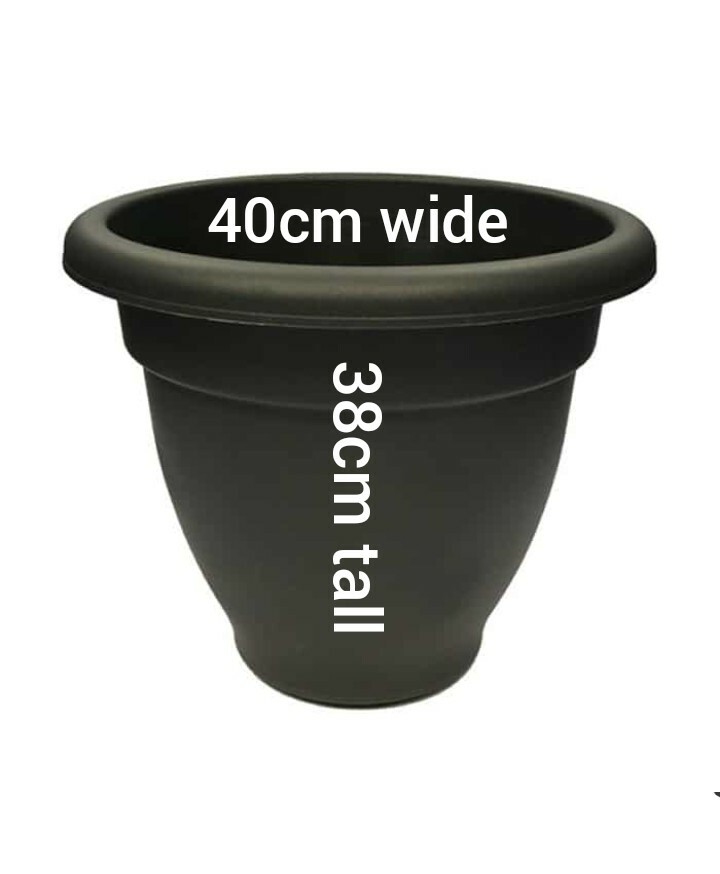2 X LARGE Black Plant Pots Pot Round Garden Plastic Tree Planter DEEP WIDE 5014348297188 eBay