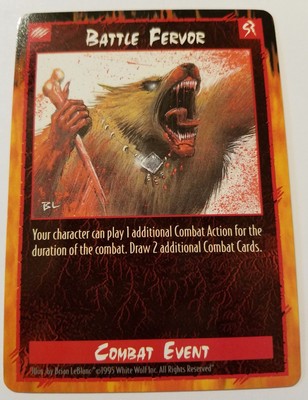 Battle Fervor Rage Ccg Tcg Promo Card Werewolf The Apocalypse White Wolf Ebay