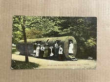Postcard Detroit Michigan Giant Spruce Log at Palmer Park Vintage 1912 MI PC