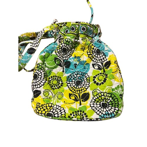 Vera Bradley Limes Up Bucket Bag Crossbody Purse Drawstring Adjustable Strap - Picture 4 of 6