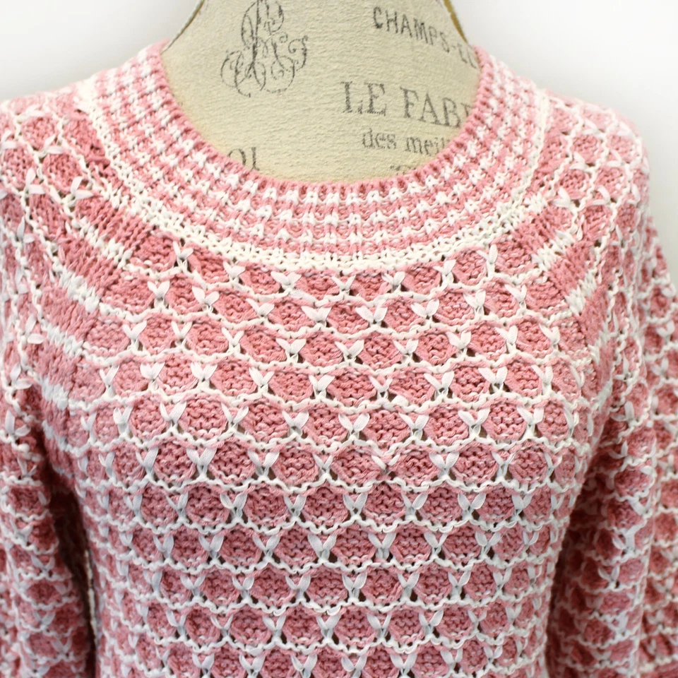 Blusa suéter Rebecca Taylor La Vie argyle tejido cinta mangas 3/4 punto XS Foto 3 de 4