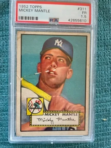 1952 Topps Mickey Mantle RC psa 1.5! Good centering! Bright color! Holy Grail!