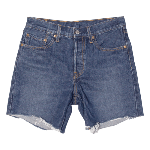 LEVI'S Cut Off Premium E 501 Womens Denim Shorts Blue XS W26 - Picture 1 of 6