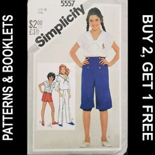 Vintage Simplicity Girls Pants  Middy Top Pattern 5557 Size 10 UNCUT