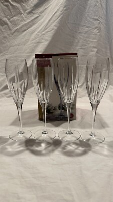 Cristal D'arques ENCHANTE Crystal Set of 4 Flutes Goblets Made in France NEW